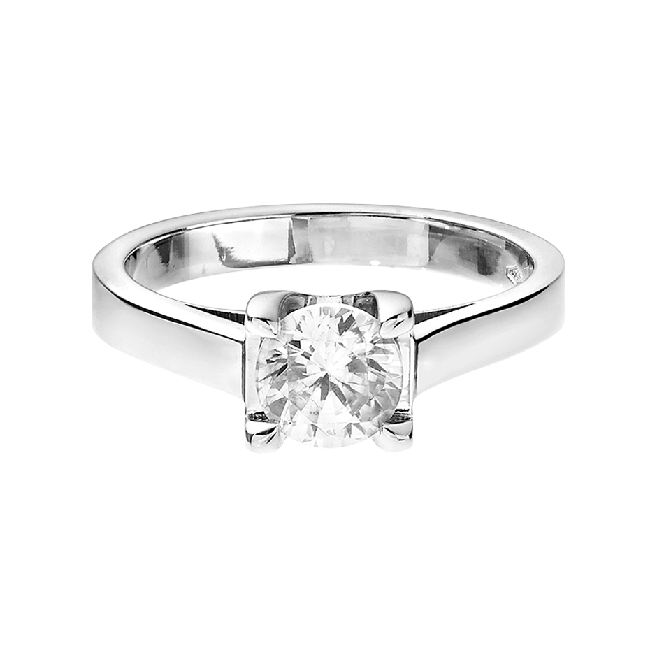 Solitaire Ring Munich in White Platinum