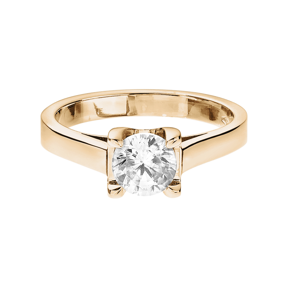 Solitaire Ring Munich in White Rose Gold