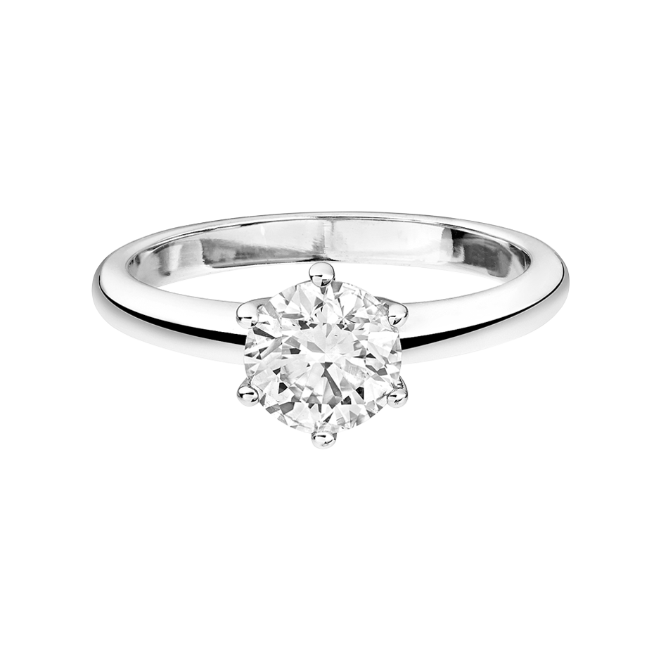 Solitaire Ring New York in White Platinum