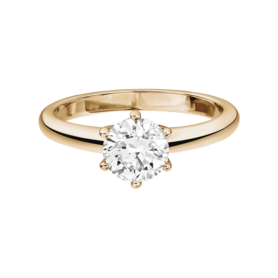 Solitaire Ring New York in White Rose Gold