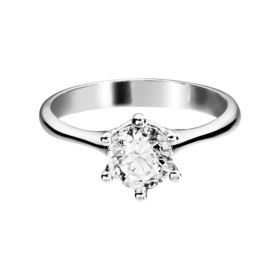 Solitaire Ring Pamplona in White Platinum