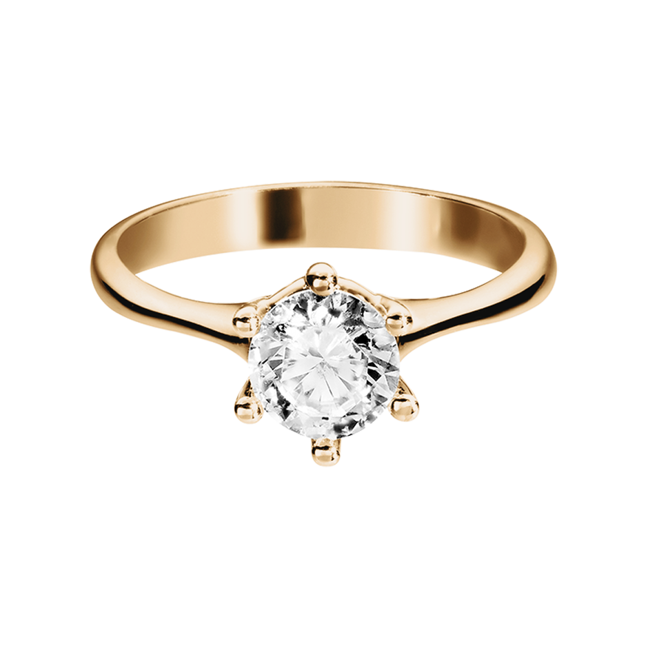 Solitaire Ring Pamplona in White Rose Gold