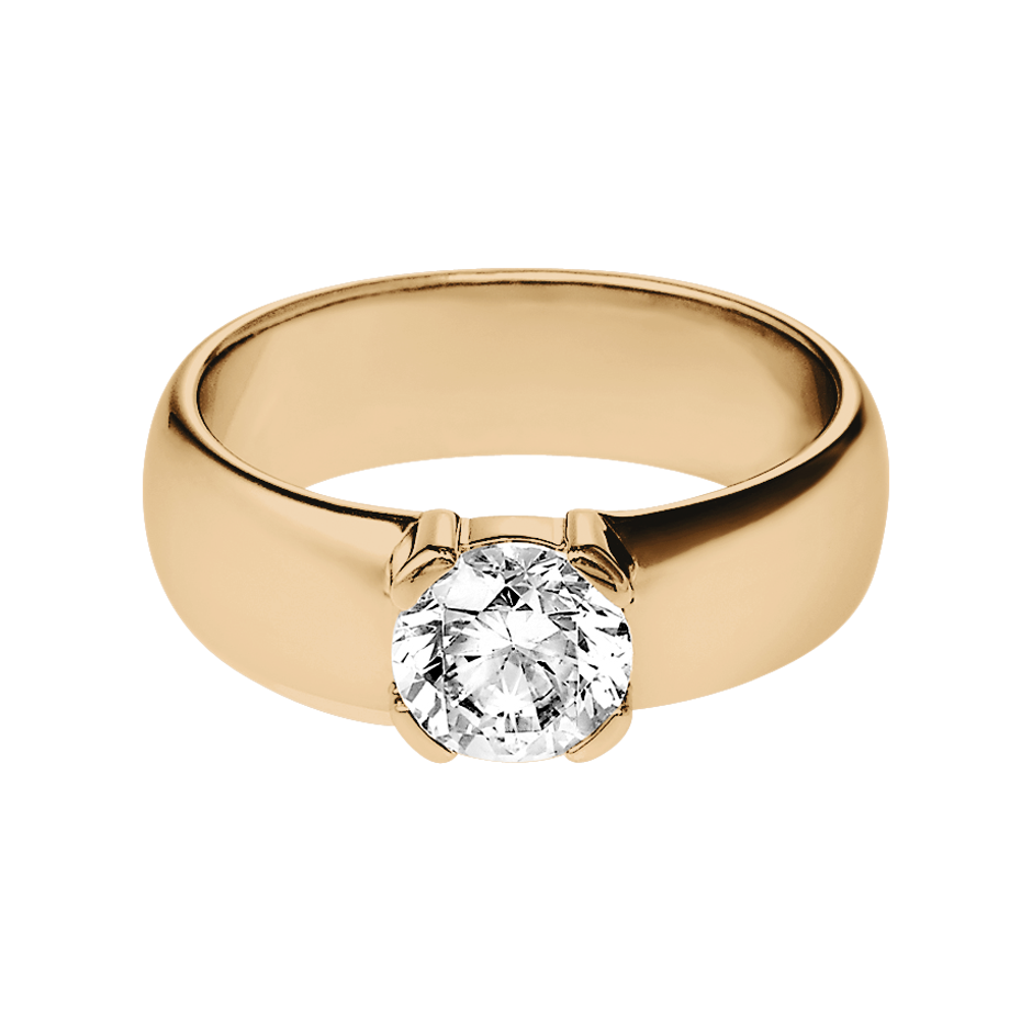 Solitaire Ring Rome in White Rose Gold