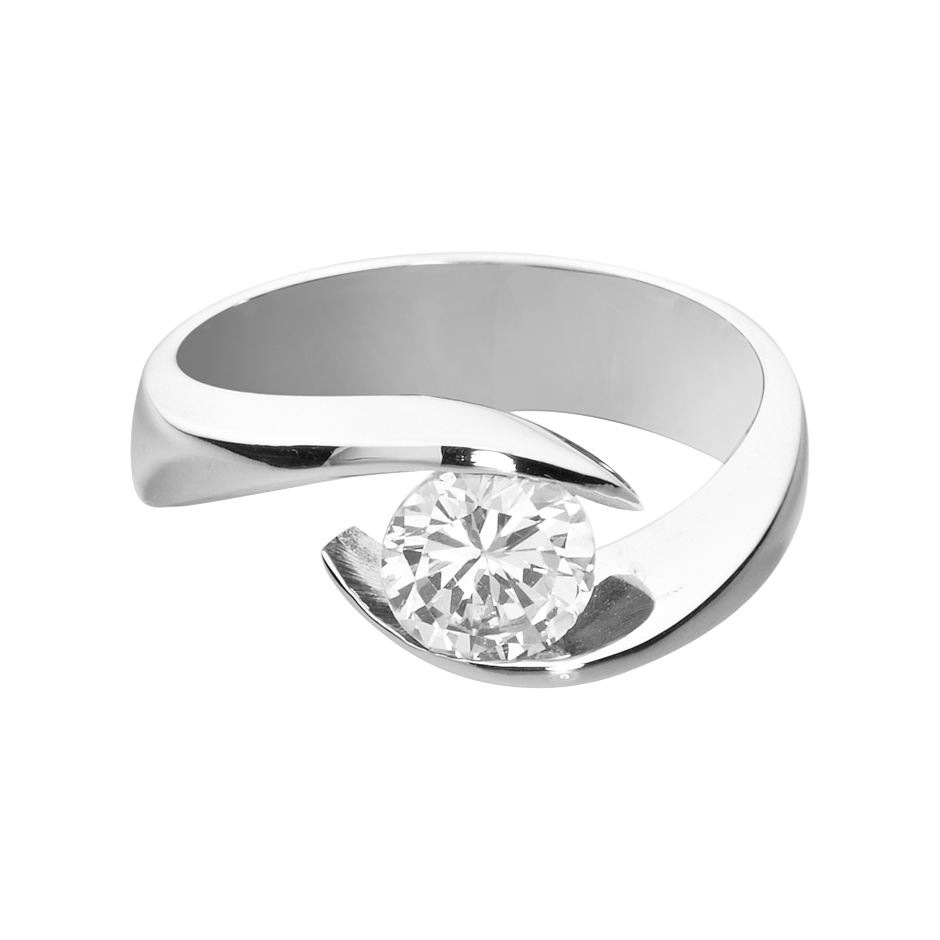 Solitaire Ring Seville in White White Gold