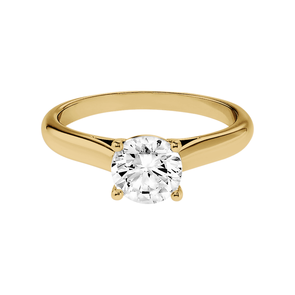 Solitaire Ring Zurich in White Yellow Gold