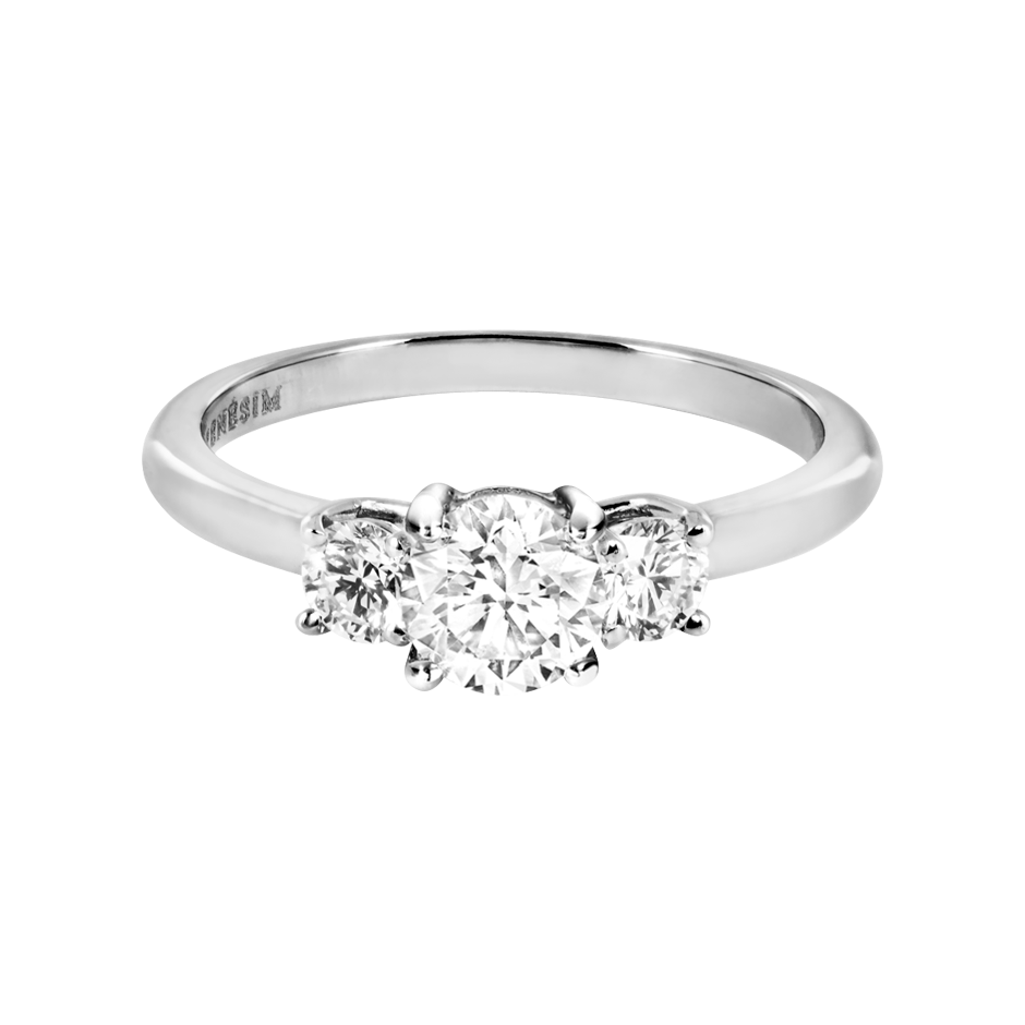 Engagement Ring Kensington in White Gold - liegend