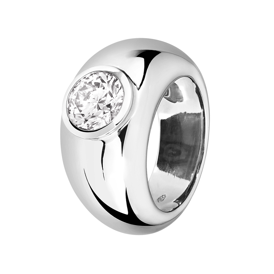 Engagement Ring Lyon in White Gold - diagonal