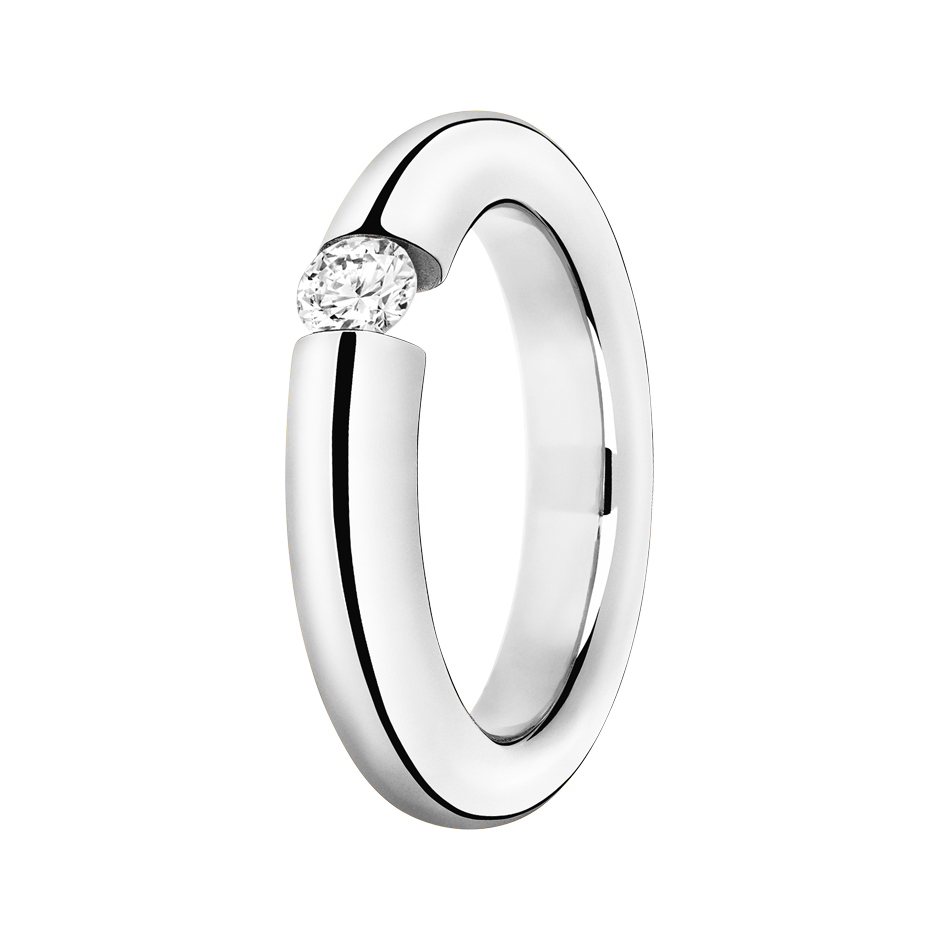 Engagement Ring Mallorca in White Gold - diagonal