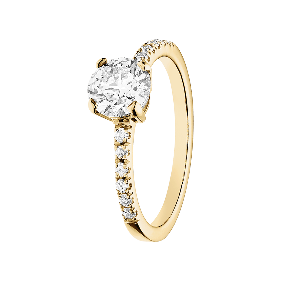 Verlobungsring Melbourne in Gelbgold - diagonal