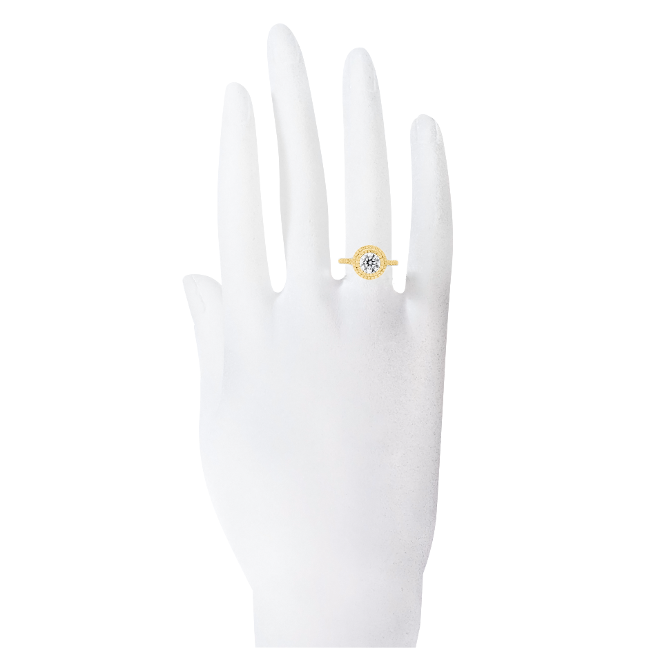 Verlobungsring Miami in Gelbgold - an Hand