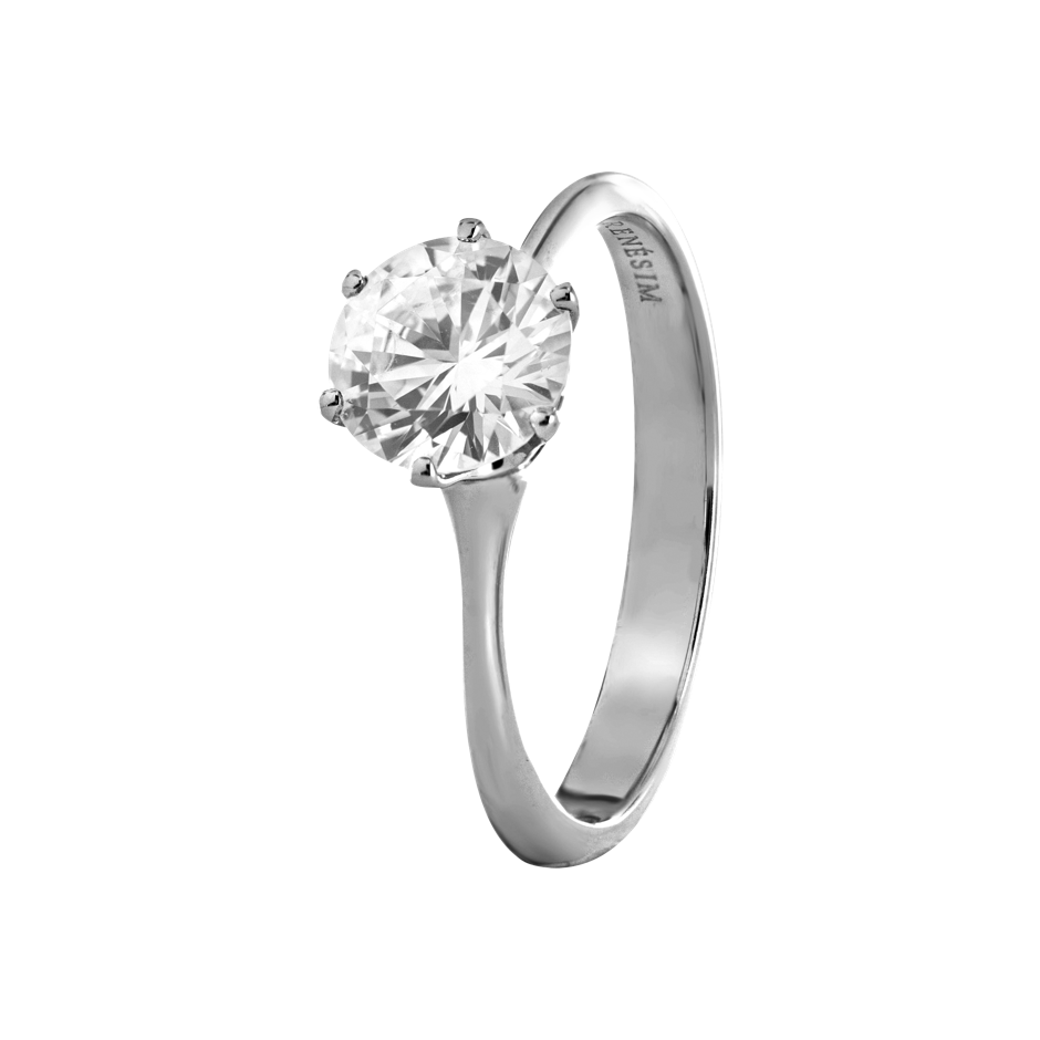 Engagement Ring Palma in White Gold - diagonal