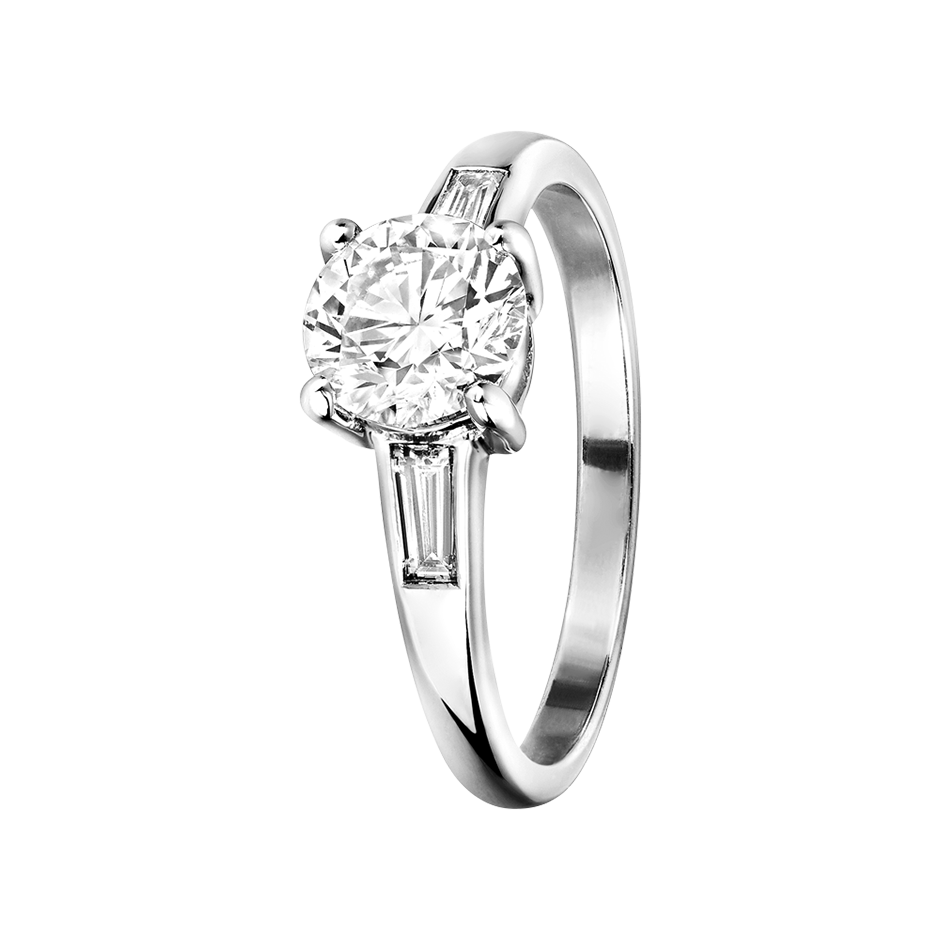 Engagement Ring Paris in White Gold - diagonal